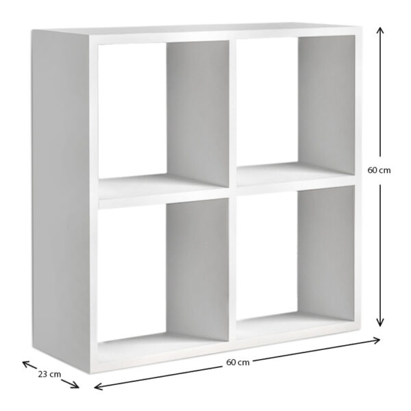 Βιβλιοθήκη Cube Megapap χρώμα λευκό 60x23x60εκ. - Image 3