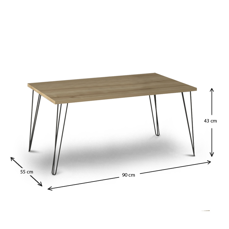 Τραπεζάκι σαλονιού Fiona Megapap χρώμα oak 90x55x43εκ. - Image 3