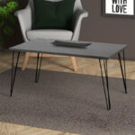 Τραπεζάκι σαλονιού Fiona Megapap χρώμα μαύρο εφέ μαρμάρου 90x55x43εκ.