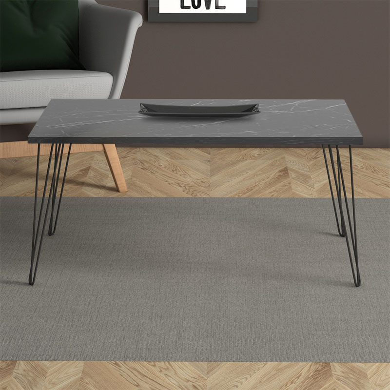 Τραπεζάκι σαλονιού Fiona Megapap χρώμα μαύρο εφέ μαρμάρου 90x55x43εκ. - Image 2