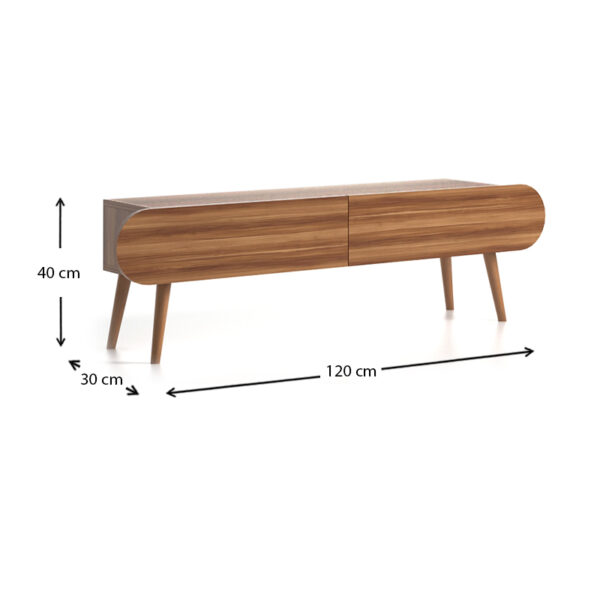 Έπιπλο τηλεόρασης Lotus Megapap χρώμα καρυδί 120x30x40εκ. - Image 3