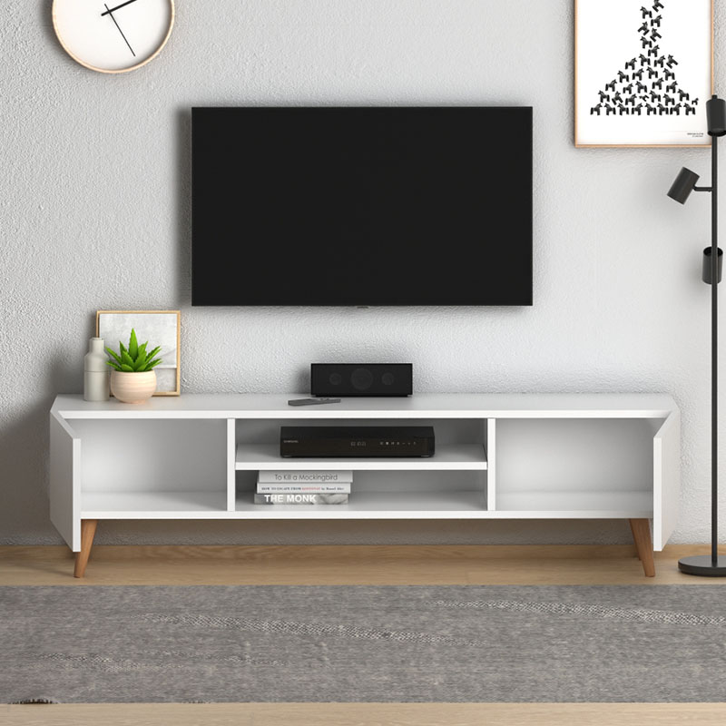 Έπιπλο τηλεόρασης Plane Megapap χρώμα λευκό 150x32x46εκ.