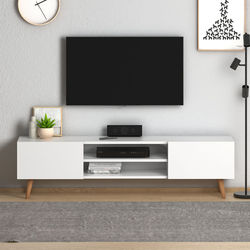 Έπιπλο τηλεόρασης Plane Megapap χρώμα λευκό 150x32x46εκ. - Image 2