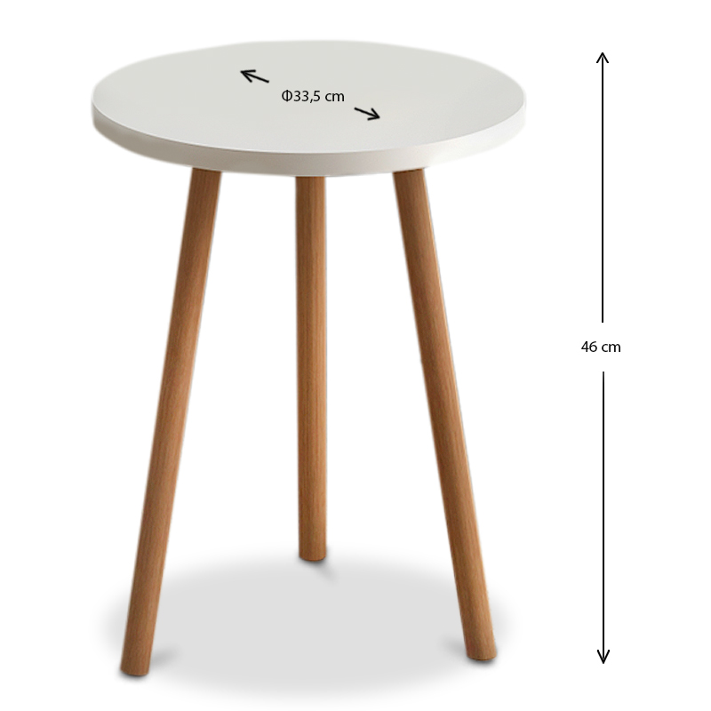 Βοηθητικό τραπεζάκι Roma Megapap χρώμα λευκό 33,5x33,5x46εκ. - Image 2