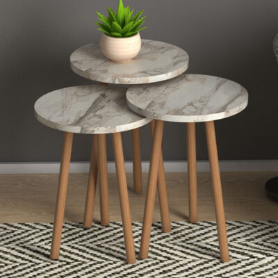 Βοηθητικά τραπεζάκια Roma Megapap χρώμα εφέ μαρμάρου