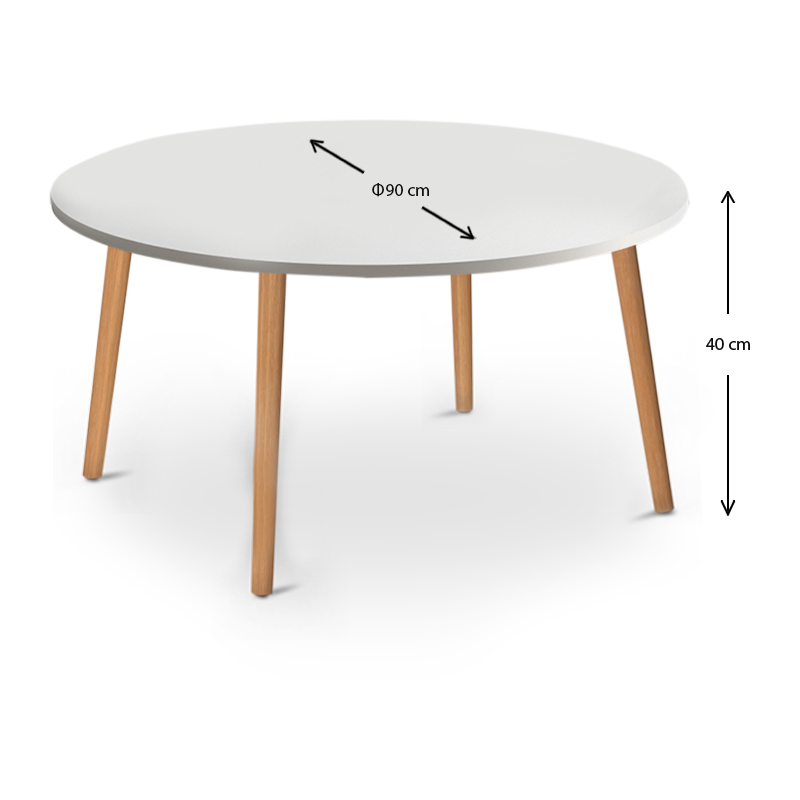 Τραπεζάκι σαλονιού Circle Megapap χρώμα λευκό 90x90x40εκ. - Image 2