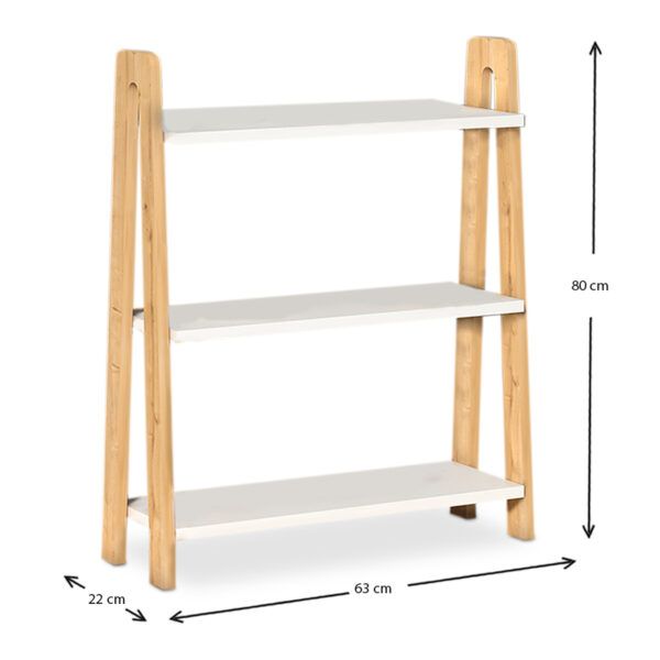 Βιβλιοθήκη Como Megapap χρώμα λευκό - oak 63x22x80εκ. - Image 2