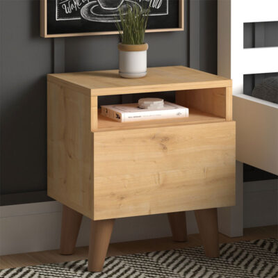 Κομοδίνο Luce Megapap χρώμα oak 40x30x47,6εκ.