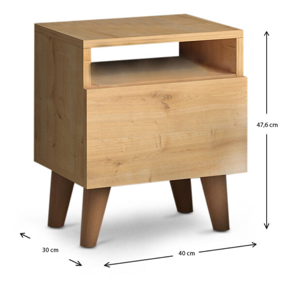 Κομοδίνο Luce Megapap χρώμα oak 40x30x47,6εκ. - Image 4
