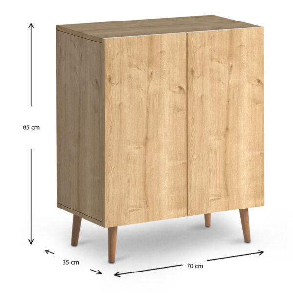 Παπουτσοθήκη Luce Megapap 12 ζευγών χρώμα oak 70x35x85εκ. - Image 4