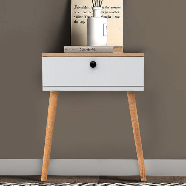 Κομοδίνο Pauline Megapap χρώμα pine - λευκό 45x35x61εκ. - Image 3
