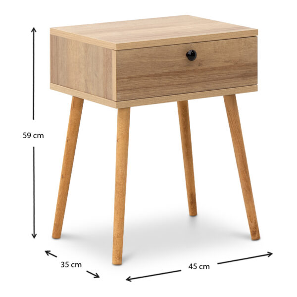 Κομοδίνο Pauline Megapap χρώμα pine oak 45x35x61εκ. - Image 4