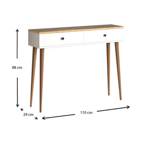 Κονσόλα Alis Megapap χρώμα pine white 110x29x88εκ. - Image 4