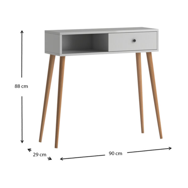 Κονσόλα Napoli Megapap χρώμα λευκό 90x29x88εκ. - Image 4