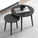 Τραπεζάκι σαλονιού σετ 2 τμχ Roma Megapap χρώμα μαύρο 60x60x46εκ.