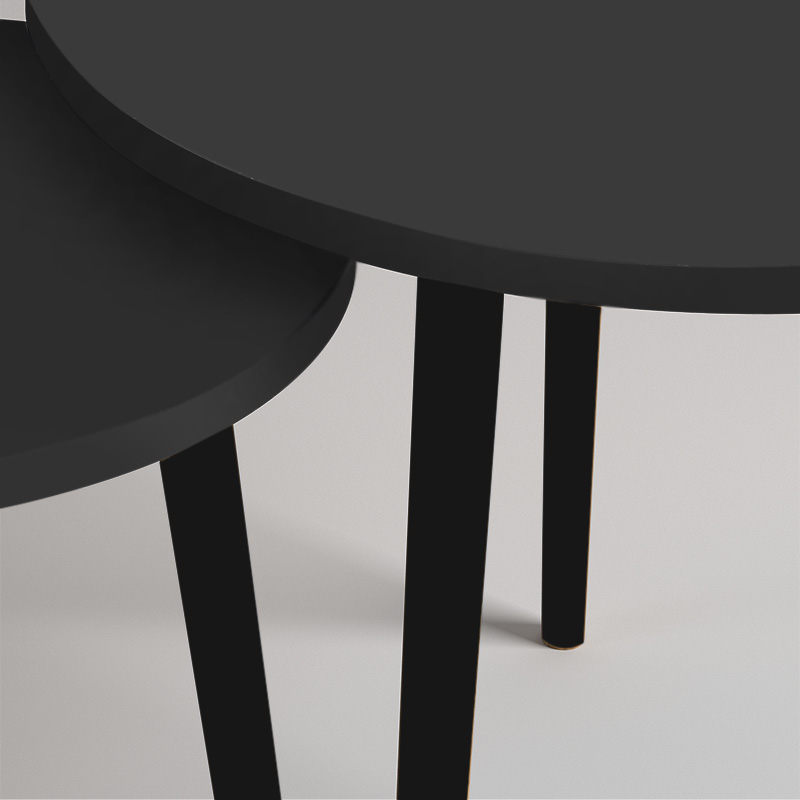 Τραπεζάκι σαλονιού σετ 2 τμχ Roma Megapap χρώμα μαύρο 60x60x46εκ. - Image 2