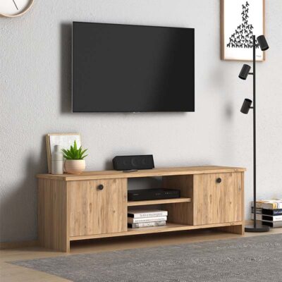 Έπιπλο τηλεόρασης Cube Megapap χρώμα pine 120x30x40εκ.