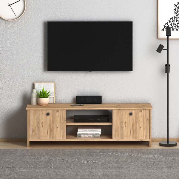 Έπιπλο τηλεόρασης Cube Megapap χρώμα pine 120x30x40εκ. - Image 2