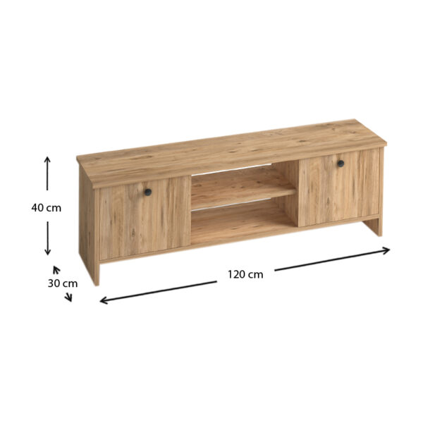 Έπιπλο τηλεόρασης Cube Megapap χρώμα pine 120x30x40εκ. - Image 3
