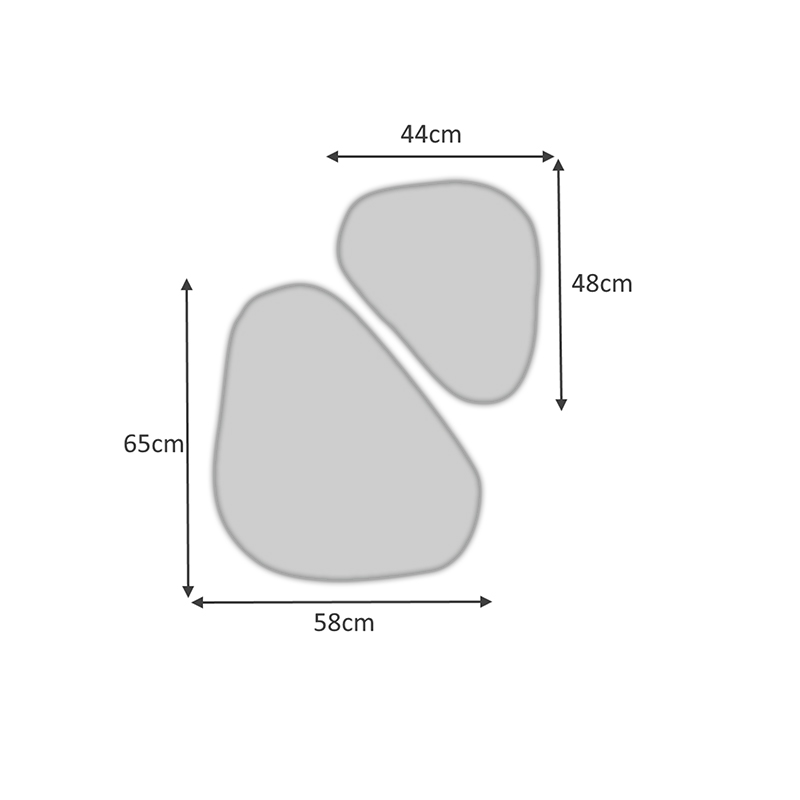Σετ καθρεφτών τοίχου Leista Megapap 2 τμχ. χρώμα λευκό 65x58x2,2εκ. - Image 2