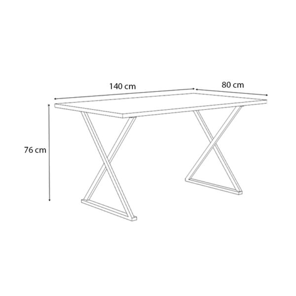 Τραπέζι Bette Megapap χρώμα φυσικό οξιάς - ανθρακί 140x80x76εκ. - Image 3