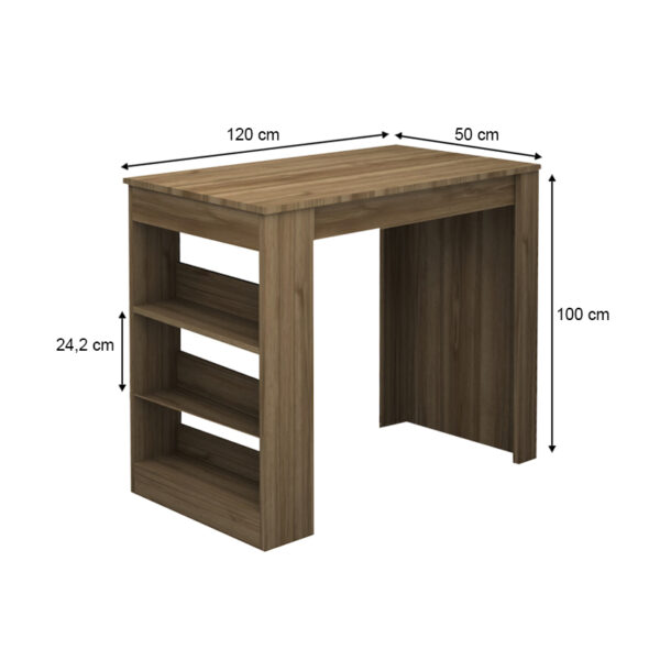 Τραπέζι μπαρ Deep Megapap χρώμα καρυδί 120x50x100εκ. - Image 3