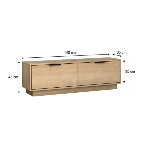 Έπιπλο τηλεόρασης Lisa Megapap χρώμα φυσικό οξιάς 140x35x43cm. - Image 3