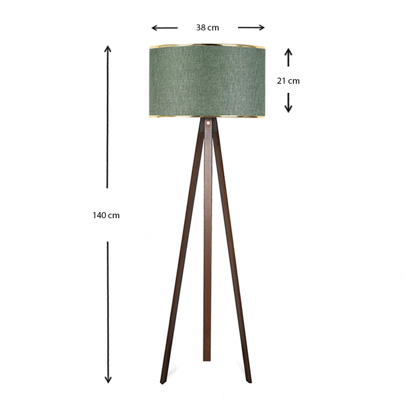 Φωτιστικό δαπέδου Rosling Megapap Mdf/ύφασμα Pvc χρώμα καρυδί/κυπαρισσί 38x21x140εκ. - Image 2