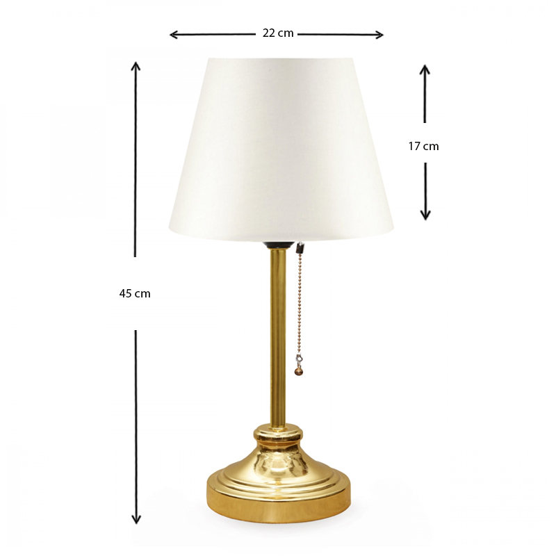 Φωτιστικό επιτραπέζιο Harrison Megapap ύφασμα/μέταλλο/Mdf χρώμα λευκό/χρυσό 22x17x45εκ. - Image 2