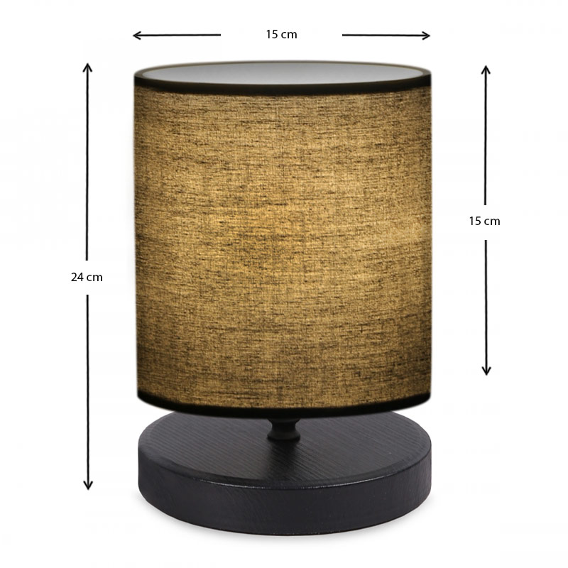 Φωτιστικό επιτραπέζιο Hassard Megapap ύφασμα/Mdf χρώμα μαύρο 15x16x22εκ. - Image 2