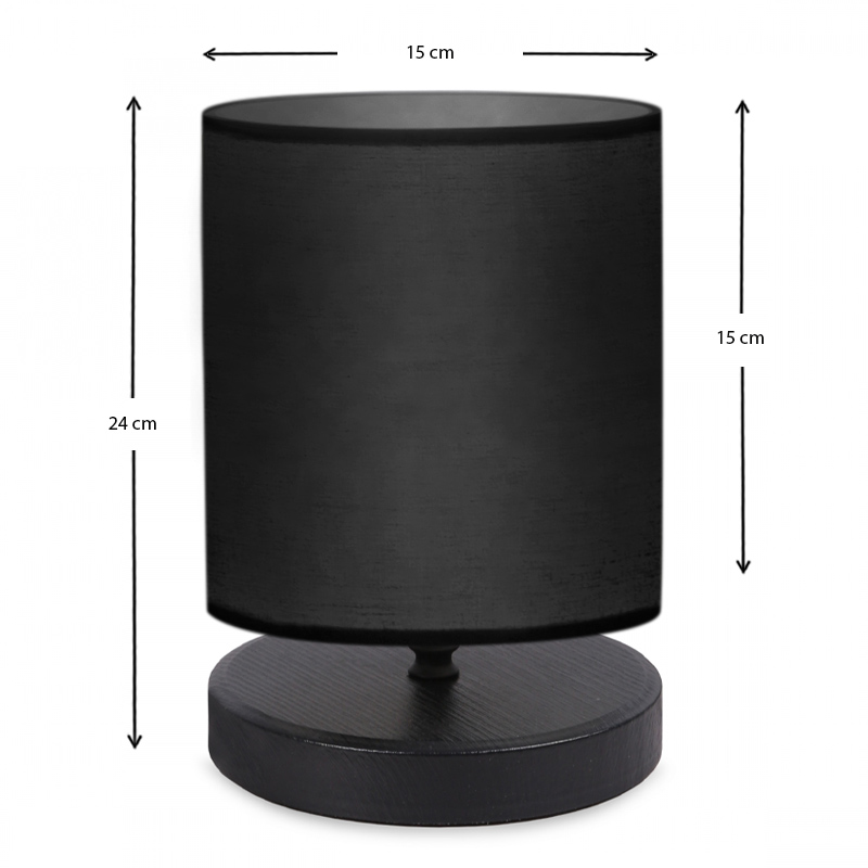 Φωτιστικό επιτραπέζιο Hassard Megapap ύφασμα/Mdf χρώμα μαύρο 15x16x22εκ. - Image 3