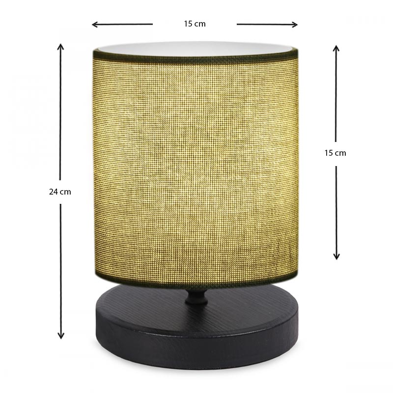 Φωτιστικό επιτραπέζιο Hassard Megapap ύφασμα/Mdf χρώμα πράσινο/μαύρο 15x16x22εκ. - Image 2