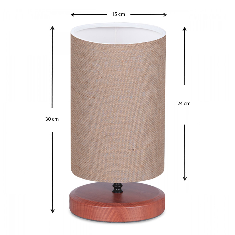 Φωτιστικό επιτραπέζιο Winkler Megapap wicker ύφασμα/ξύλο/μέταλλο χρώμα ανοιχτό καφέ 15x24x30εκ. - Image 2