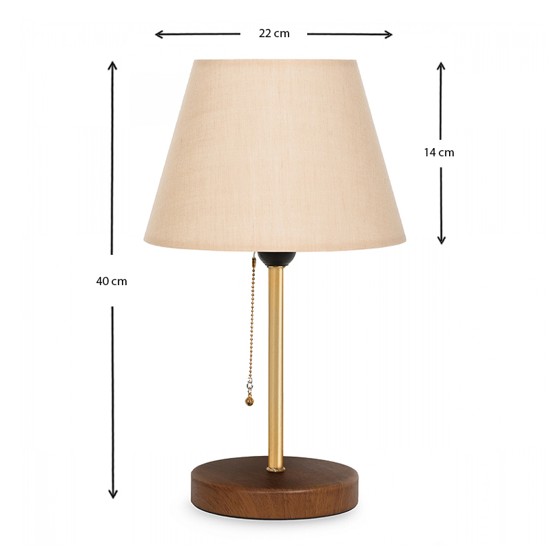 Φωτιστικό επιτραπέζιο Tipton Megapap μέταλλο/πλαστικό/Mdf χρώμα μπεζ/χρυσό/καφέ 22x14x40εκ. - Image 2