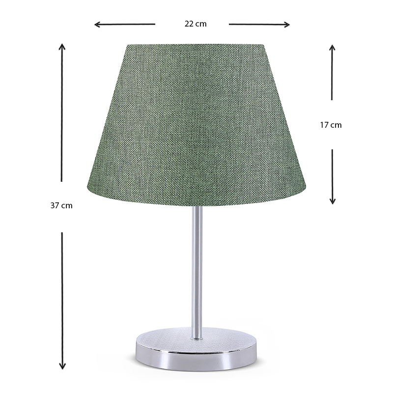 Φωτιστικό επιτραπέζιο Jules Megapap ύφασμα Pvc χρώμα κυπαρισσί/ασημί 22x17x37εκ. - Image 2