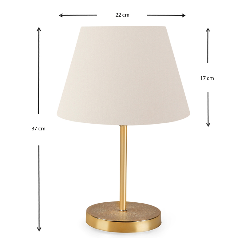 Φωτιστικό επιτραπέζιο Rosenthal Megapap ύφασμα Pvc χρώμα κρεμ/χρυσό 22x17x37εκ. - Image 2