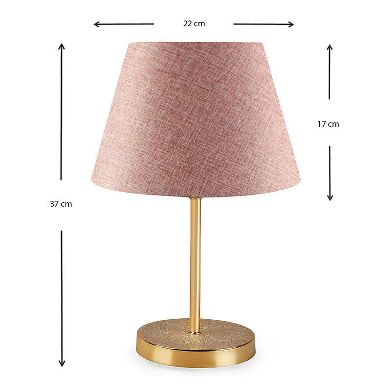 Φωτιστικό επιτραπέζιο Rosenthal Megapap ύφασμα Pvc χρώμα ροζ/χρυσό 22x17x37εκ. - Image 2