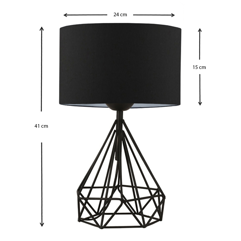 Φωτιστικό επιτραπέζιο Christopher Megapap ύφασμα/μέταλλο χρώμα μαύρο 24x15x41εκ. - Image 2