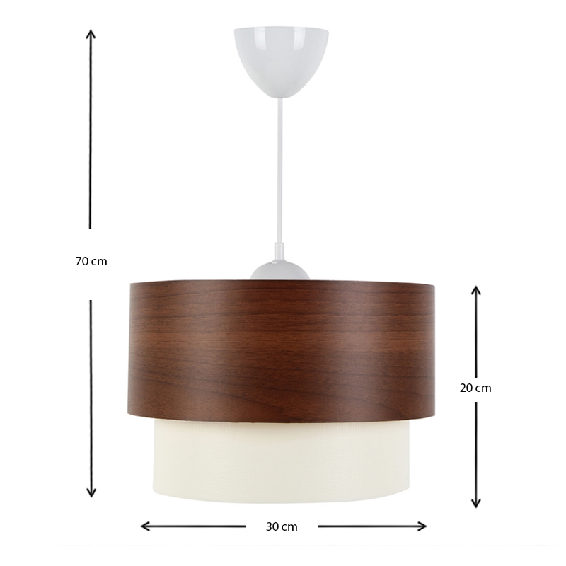 Φωτιστικό οροφής Whitehouse Megapap υφασμάτινο μονόφωτο χρώμα καφέ 30x20x55εκ. - Image 2