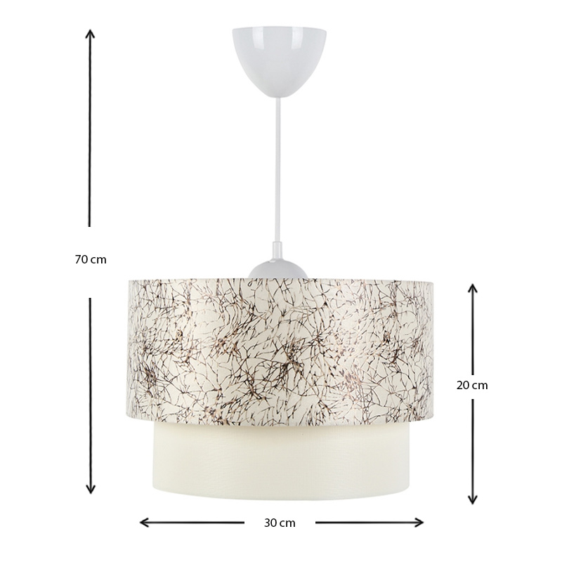 Φωτιστικό οροφής Whitehouse Megapap υφασμάτινο μονόφωτο χρώμα λευκό - μαύρο 30x20x55εκ. - Image 2