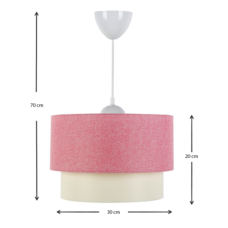 Φωτιστικό οροφής Whitehouse Megapap υφασμάτινο μονόφωτο χρώμα ροζ 30x20x55εκ. - Image 2