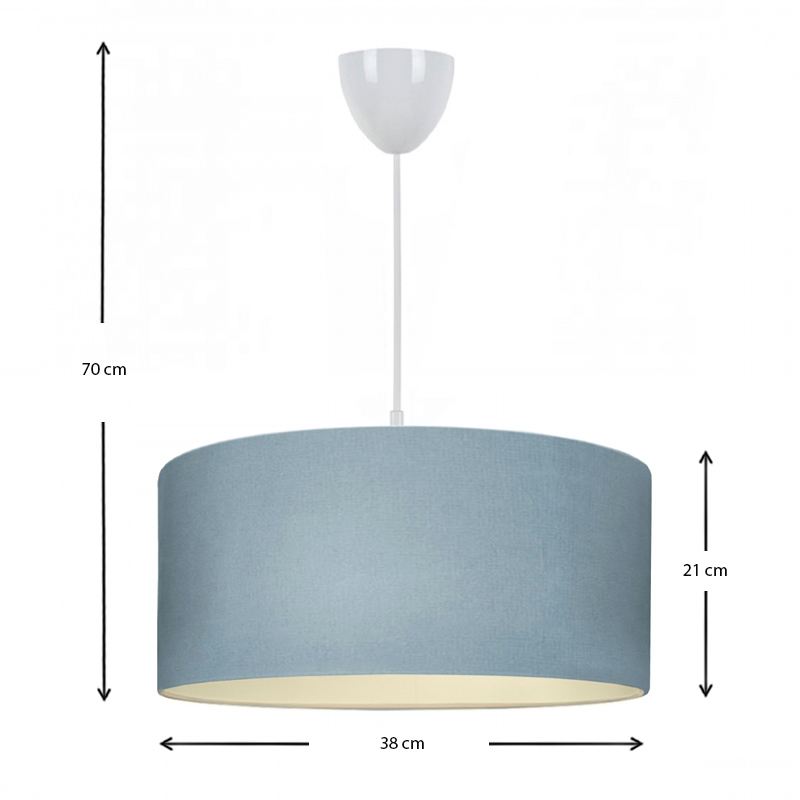 Φωτιστικό οροφής Monahan Megapap υφασμάτινο μονόφωτο χρώμα μπλε 38x20x70εκ. - Image 2