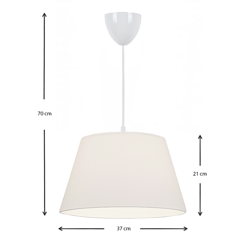 Φωτιστικό οροφής Elanor Megapap υφασμάτινο μονόφωτο χρώμα λευκό 37x21x70εκ. - Image 2