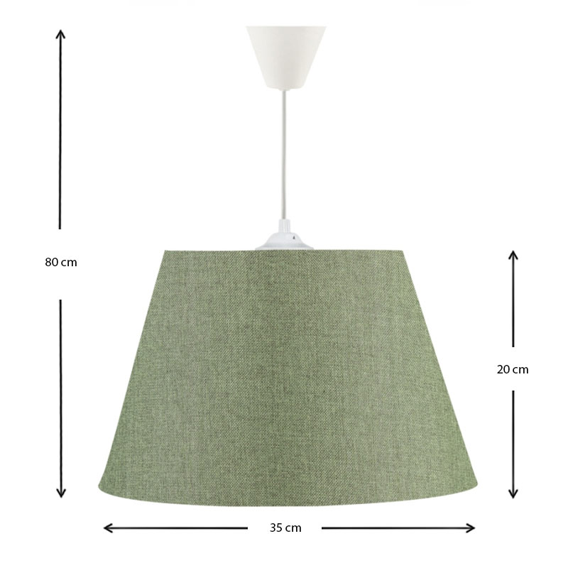 Φωτιστικό οροφής Elanor Megapap υφασμάτινο μονόφωτο χρώμα κυπαρισσί 37x21x70εκ. - Image 2