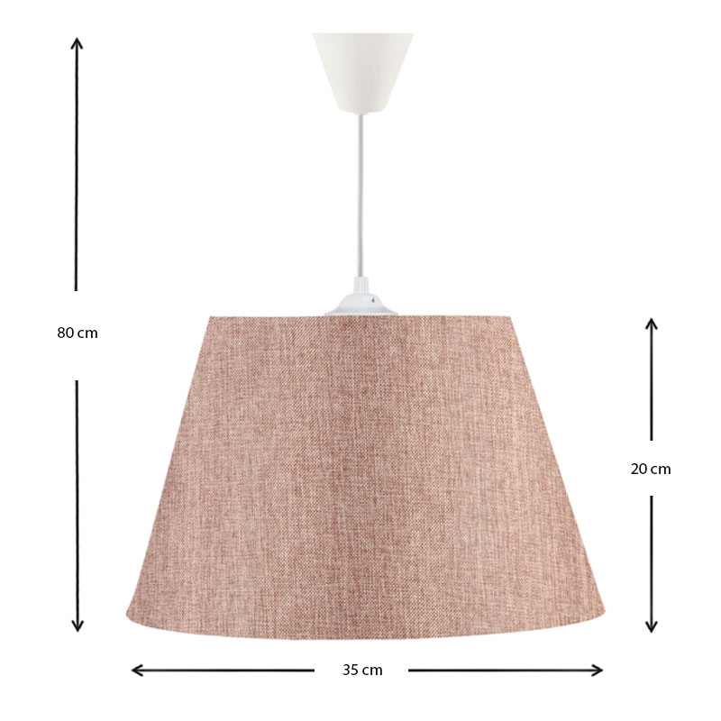 Φωτιστικό οροφής Elanor Megapap υφασμάτινο μονόφωτο χρώμα ροζ 37x21x70εκ. - Image 2