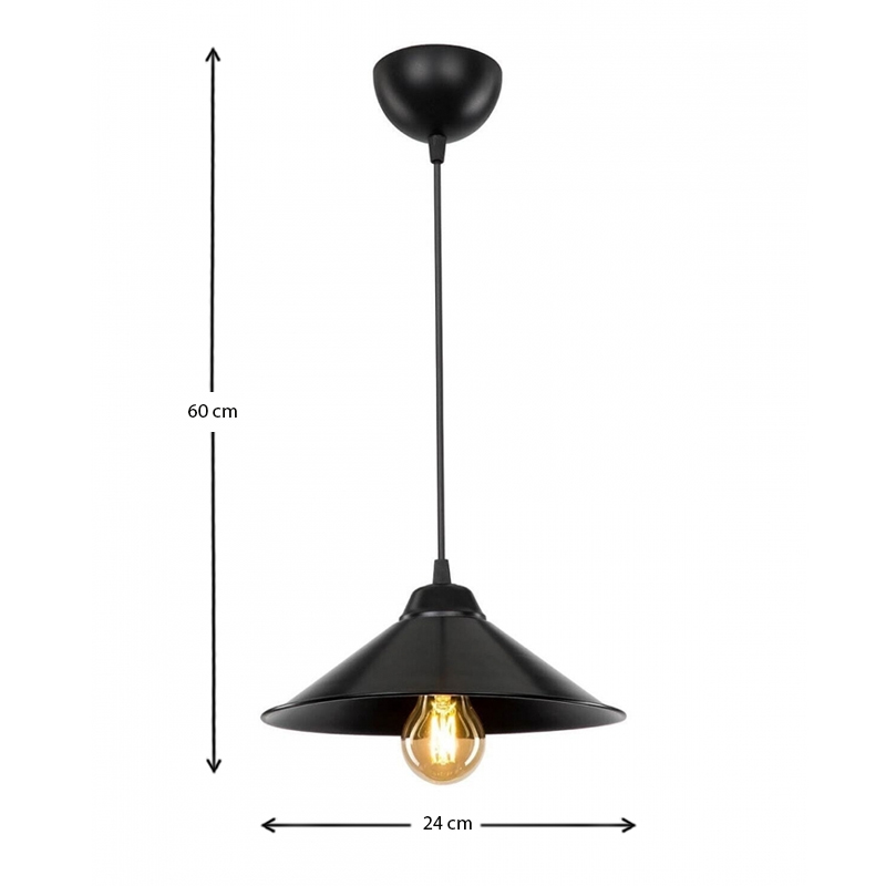 Φωτιστικό οροφής Felicity Megapap E27 πλαστικό μονόφωτο χρώμα μαύρο 24x24x70εκ. - Image 2