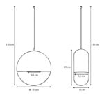 Βάση - ζαρντινιέρα κρεμαστή σετ 2τμχ μεταλλική για φυτά εσωτερικού και εξωτερικού χώρου χρώμα μαύρο Φ25εκ.