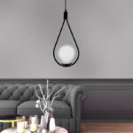 Φωτιστικό οροφής Shemesh Megapap E27 μεταλλικό μονόφωτο χρώμα μαύρο 20x20x85εκ.