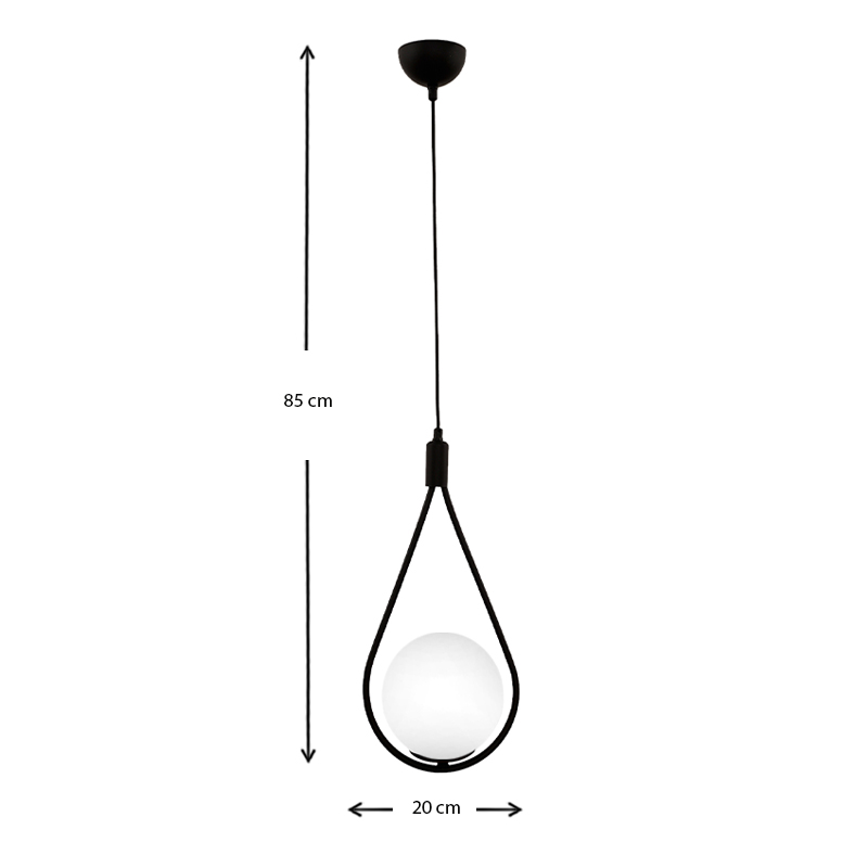 Φωτιστικό οροφής Shemesh Megapap E27 μεταλλικό μονόφωτο χρώμα μαύρο 20x20x85εκ. - Image 2