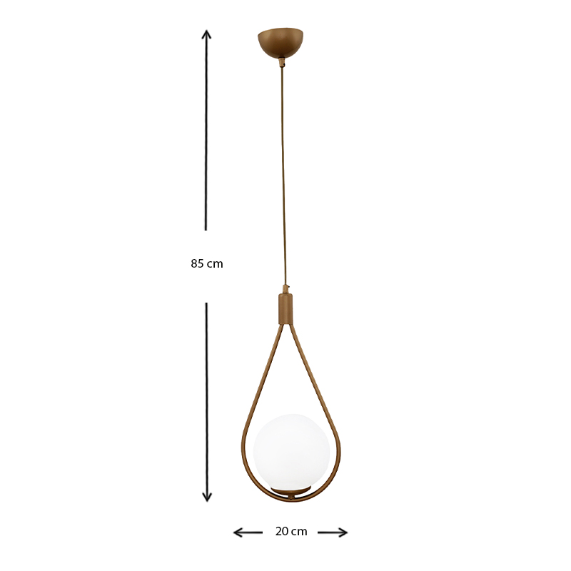 Φωτιστικό οροφής Shemesh Megapap E27 μεταλλικό μονόφωτο χρώμα χρυσό ματ 20x20x85εκ. - Image 2